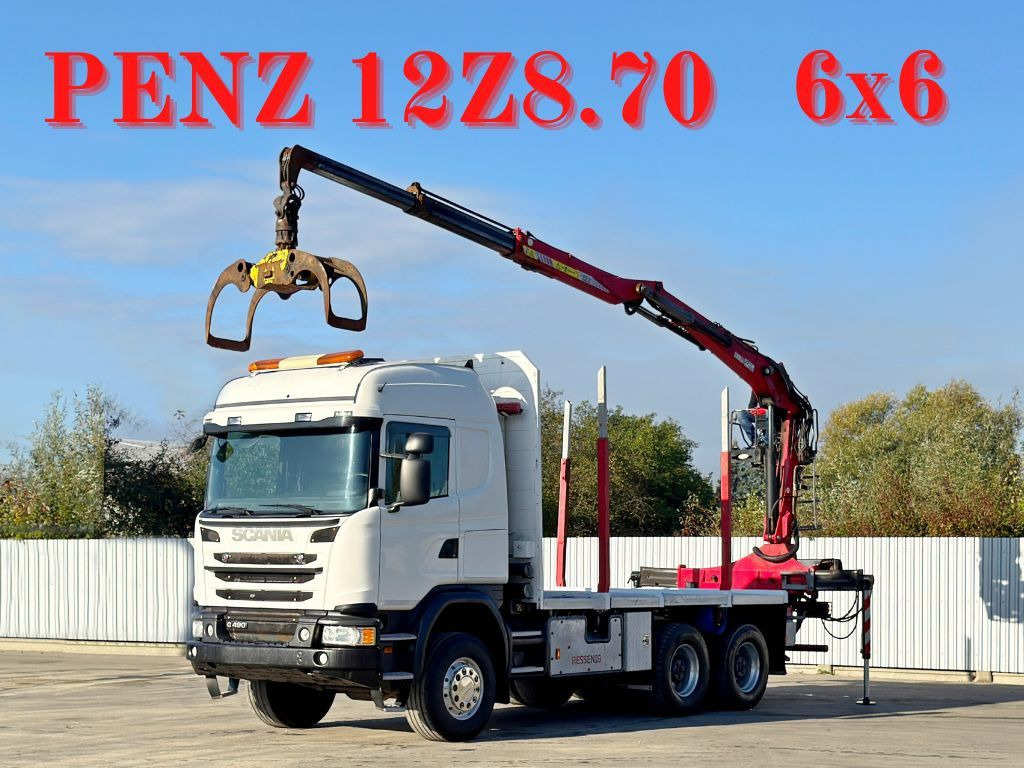 Scania G490* HOLZTRANSPORTER * PENZ 12Z8.70* 6x6 - Камион со кран: слика 1 Scania G490* HOLZTRANSPORTER * PENZ 12Z8.70* 6x6 - Камион со кран: слика 1