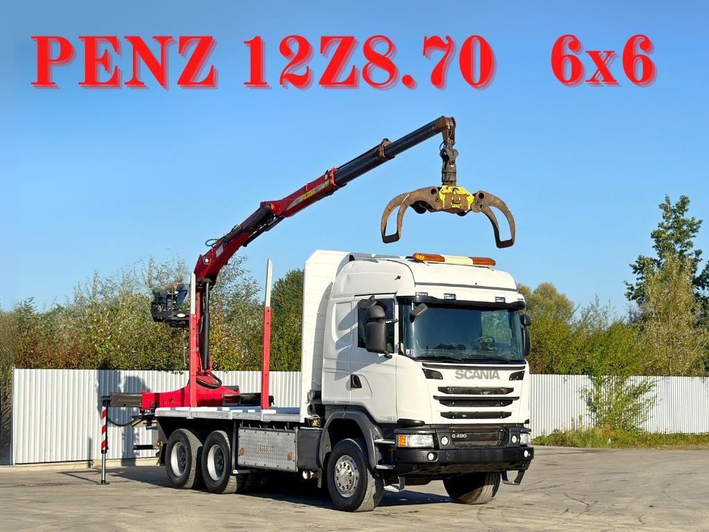 Scania G490* HOLZTRANSPORTER * PENZ 12Z8.70* 6x6 - Камион за дрва, Камион со кран: слика 1 Scania G490* HOLZTRANSPORTER * PENZ 12Z8.70* 6x6 - Камион за дрва, Камион со кран: слика 1