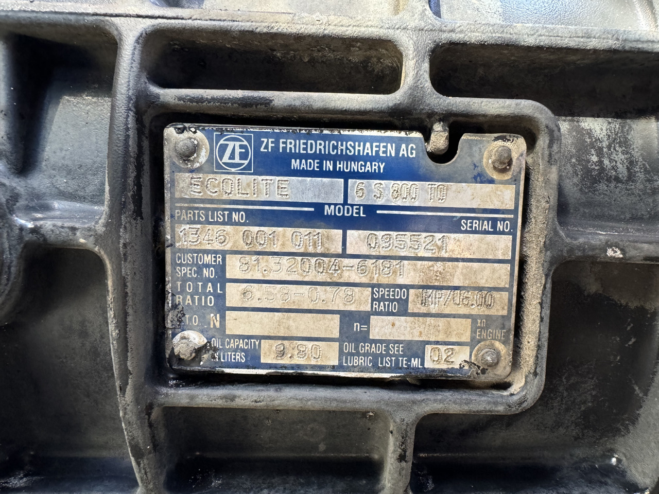 GEARBOX MAN TGL ZF 6S800 - Менувач и делови: слика 3 GEARBOX MAN TGL ZF 6S800 - Менувач и делови: слика 3