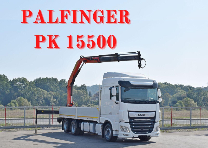 DAF XF 530 Pritsche 6,30 m + PK 15500 * TOPZUSTAND - Камион со платформа, Камион со кран: слика 1 DAF XF 530 Pritsche 6,30 m + PK 15500 * TOPZUSTAND - Камион со платформа, Камион со кран: слика 1