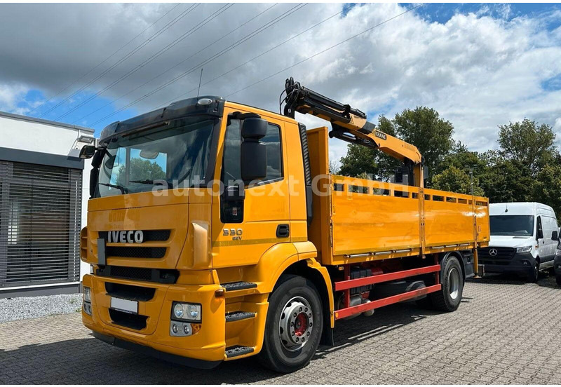 Iveco Stralis 330 - Flatbed truck + crane - Камион со платформа, Камион со кран: слика 1 Iveco Stralis 330 - Flatbed truck + crane - Камион со платформа, Камион со кран: слика 1