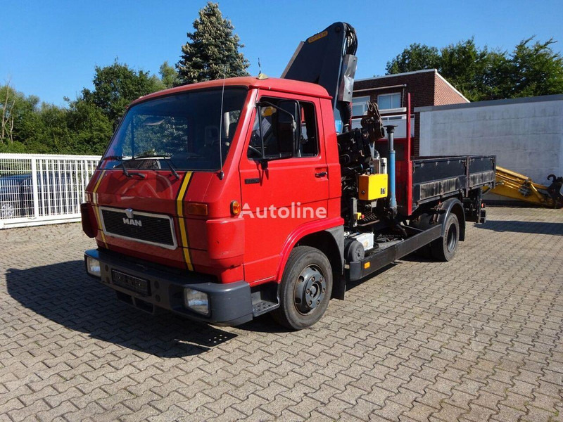 MAN 9.150 - Flatbed+crane - Камион со платформа, Камион со кран: слика 1 MAN 9.150 - Flatbed+crane - Камион со платформа, Камион со кран: слика 1