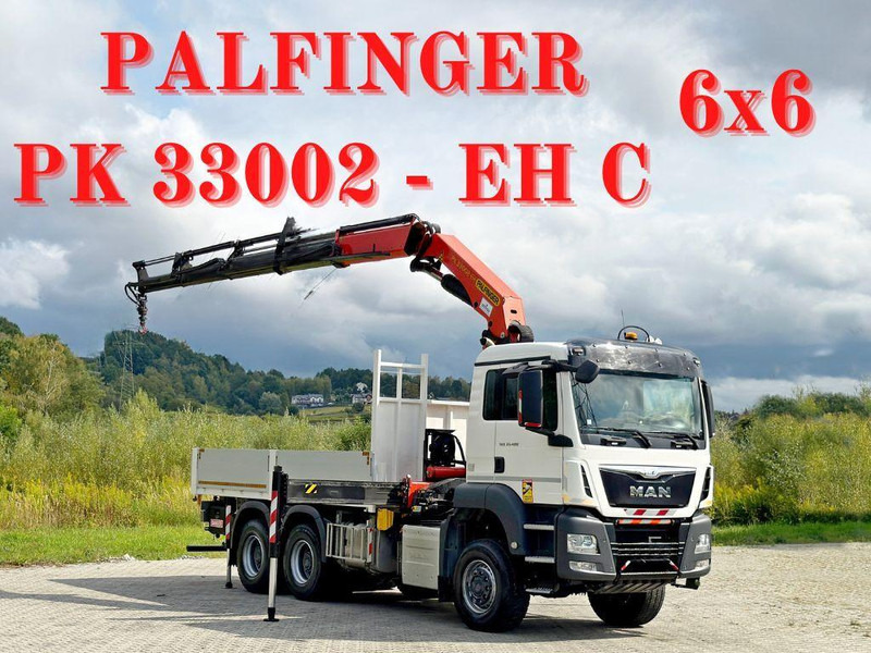 MAN TGS 33.480*KIPPER 5,05m * PK 33002-EH C+FUNK/6x6* 6x6 - Камион со платформа, Камион со кран: слика 1 MAN TGS 33.480*KIPPER 5,05m * PK 33002-EH C+FUNK/6x6* 6x6 - Камион со платформа, Камион со кран: слика 1