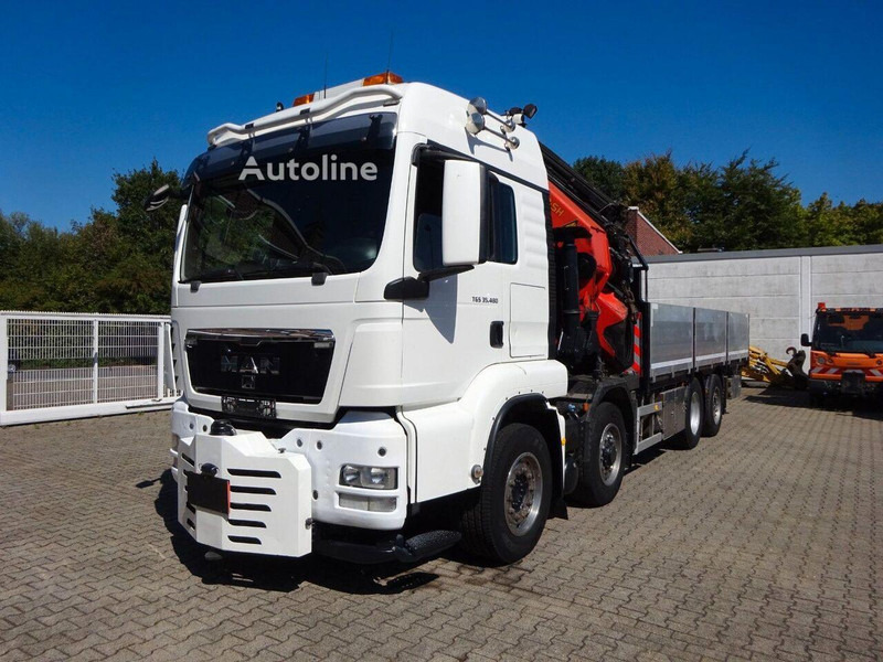 MAN TGS 35.480 - Flatbed + crane - Камион со платформа, Камион со кран: слика 1 MAN TGS 35.480 - Flatbed + crane - Камион со платформа, Камион со кран: слика 1