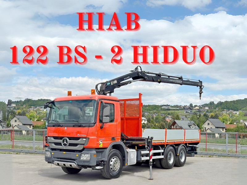 Mercedes-Benz ACTROS 2636 *HIAB 122 BS-2 HIDUO + FUNK/6x4 * TOP - Камион со платформа, Камион со кран: слика 1 Mercedes-Benz ACTROS 2636 *HIAB 122 BS-2 HIDUO + FUNK/6x4 * TOP - Камион со платформа, Камион со кран: слика 1