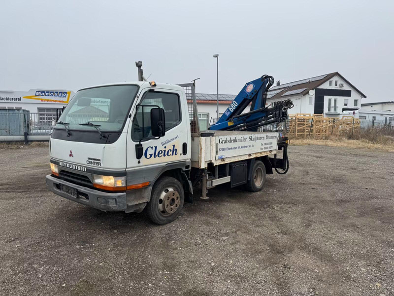 Mitsubishi Canter FE649 - Flatbed truck + crane - Камион со платформа, Камион со кран: слика 1 Mitsubishi Canter FE649 - Flatbed truck + crane - Камион со платформа, Камион со кран: слика 1