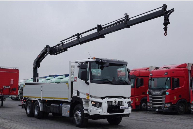 Renault C 380 / 6x4 / SKRZYNIOWY 6,6 m / + HDS HIAB 188 x-hiduo wysów: 1 - Камион со платформа, Камион со кран: слика 1 Renault C 380 / 6x4 / SKRZYNIOWY 6,6 m / + HDS HIAB 188 x-hiduo wysów: 1 - Камион со платформа, Камион со кран: слика 1