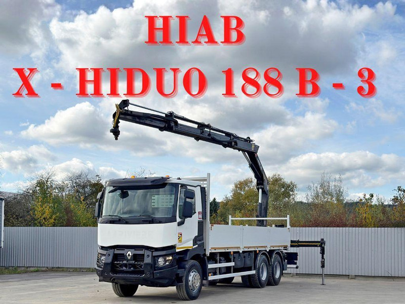 Renault C 380* HIAB X-HIDUO 188 B-3/FUNK*6x4 - Камион со платформа, Камион со кран: слика 1 Renault C 380* HIAB X-HIDUO 188 B-3/FUNK*6x4 - Камион со платформа, Камион со кран: слика 1
