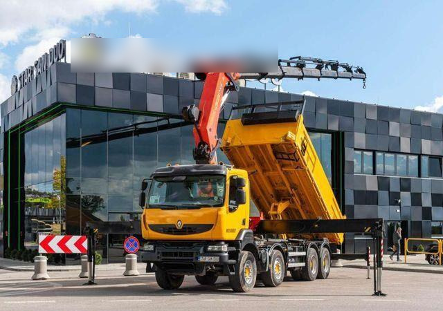 Renault KERAX 450 8x4 PALFINGER PK 60002 Crane Tipper - Кипер, Камион со кран: слика 1 Renault KERAX 450 8x4 PALFINGER PK 60002 Crane Tipper - Кипер, Камион со кран: слика 1