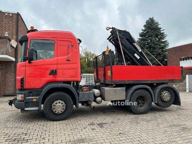 Scania 124 L 470 - Flatbed + crane - Камион со платформа, Камион со кран: слика 1 Scania 124 L 470 - Flatbed + crane - Камион со платформа, Камион со кран: слика 1