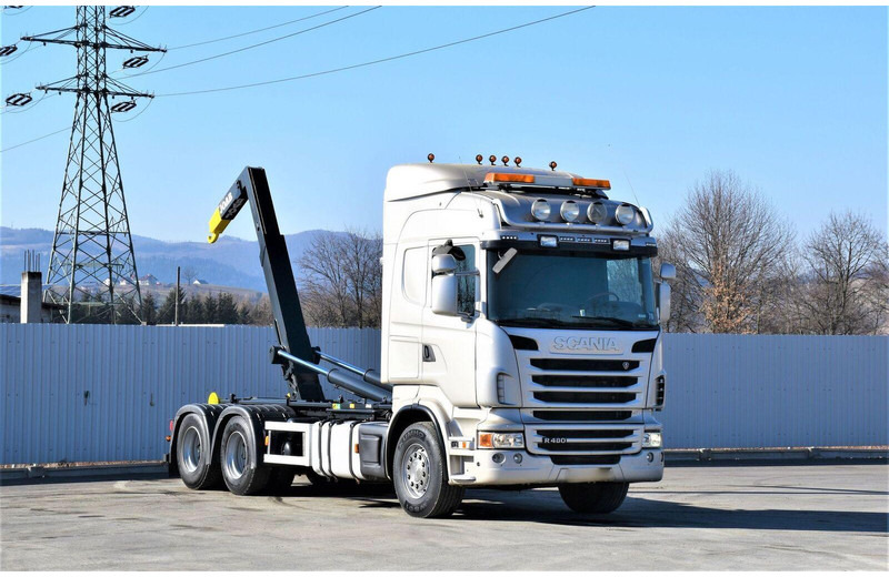 Scania R 480 Abrollkipper * 6x4 * Top Zustand ! - Камион со кука за подигање: слика 1 Scania R 480 Abrollkipper * 6x4 * Top Zustand ! - Камион со кука за подигање: слика 1