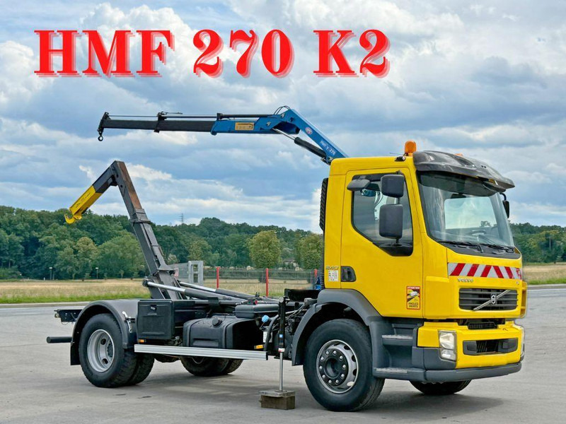 Volvo FL 240 * Abrollkipper * HMF 270 K2 * TOPZUSTAND - Камион со кука за подигање, Камион со кран: слика 1 Volvo FL 240 * Abrollkipper * HMF 270 K2 * TOPZUSTAND - Камион со кука за подигање, Камион со кран: слика 1
