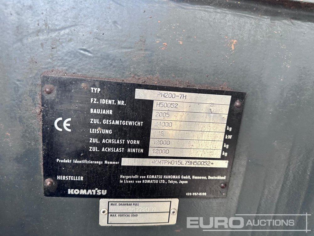 2009 Komatsu PW200-7H - Багер на тркала: слика 2 2009 Komatsu PW200-7H - Багер на тркала: слика 2