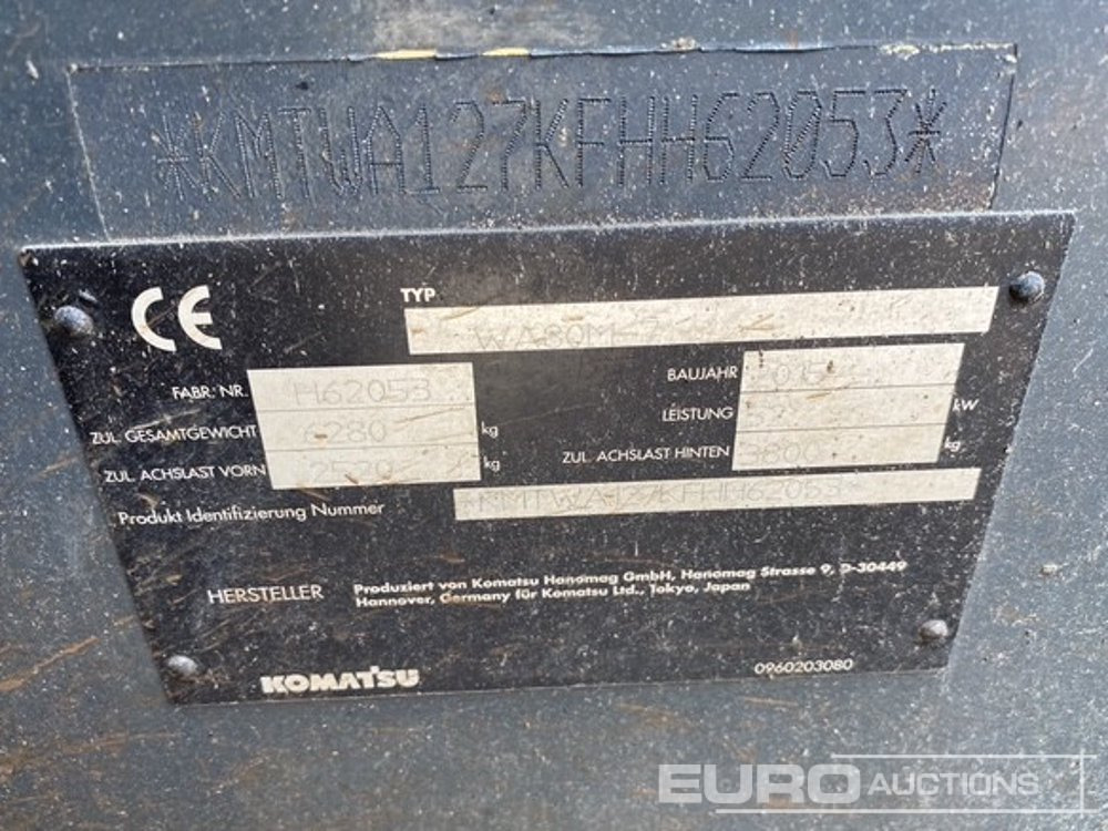 2015 Komatsu WA80M-7 - Натоварувач на тркала: слика 3 2015 Komatsu WA80M-7 - Натоварувач на тркала: слика 3