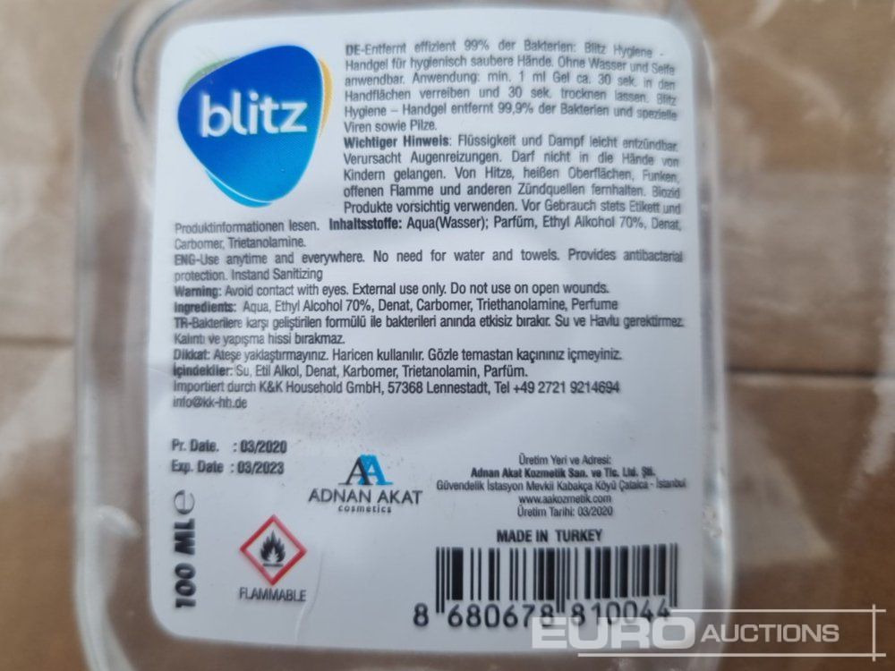 Pallet of BLITZ Handwash Cleaning Gel (64 Boxes a 48 Bottels) - Опрема за работилница: слика 4 Pallet of BLITZ Handwash Cleaning Gel (64 Boxes a 48 Bottels) - Опрема за работилница: слика 4