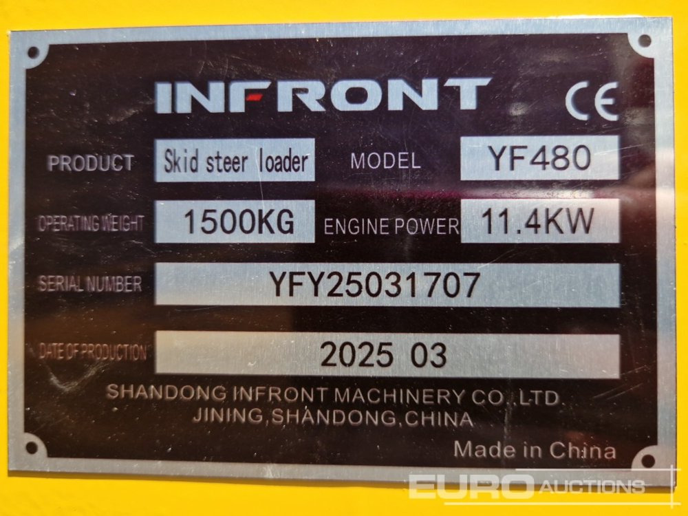 Компактен натоварувач Unused 2025 Infront YF480: слика 22