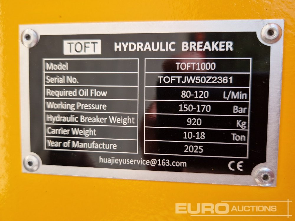 Хидрауличен чекан Unused Toft 1000: слика 7