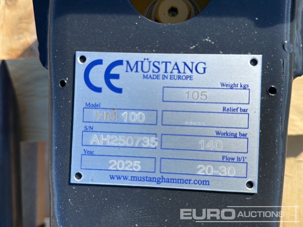 Unused 2025 Mustang HM100 - Хидрауличен чекан: слика 5 Unused 2025 Mustang HM100 - Хидрауличен чекан: слика 5