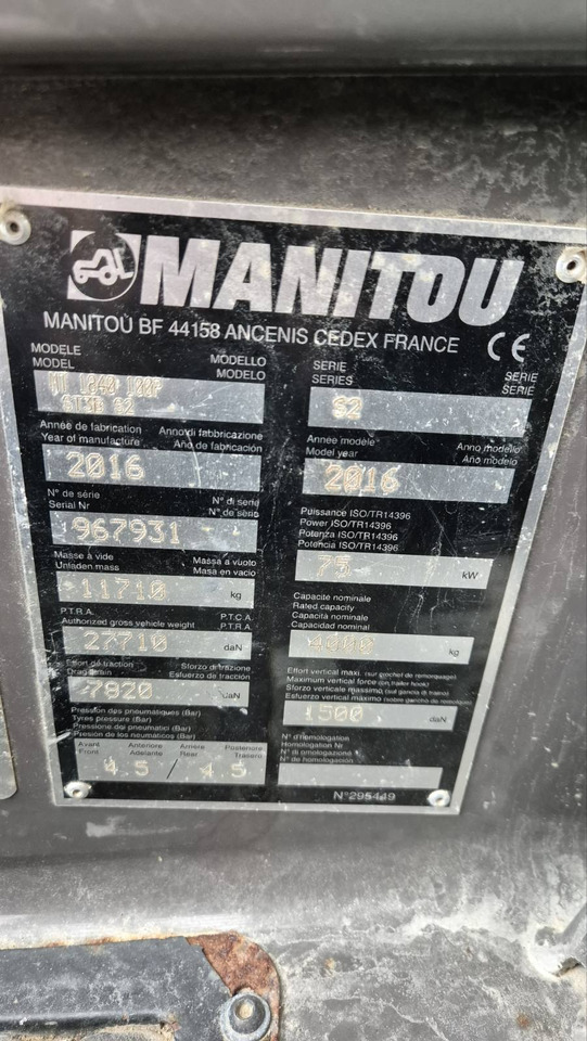 MANITOU MT1840 / 2016 - Телескопски ракувач: слика 4 MANITOU MT1840 / 2016 - Телескопски ракувач: слика 4