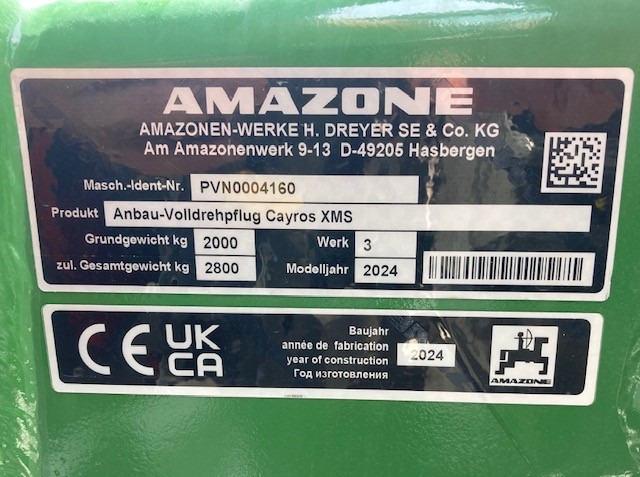 Amazone CAYROS XMS 950 SB 4-Schar - Плуг: слика 2 Amazone CAYROS XMS 950 SB 4-Schar - Плуг: слика 2