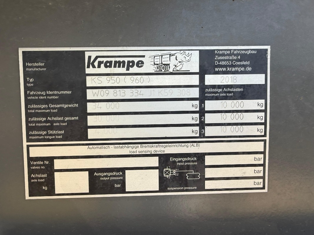 Krampe ALU Kippsattel KS 950 Roadrunn - Кипер: слика 3 Krampe ALU Kippsattel KS 950 Roadrunn - Кипер: слика 3