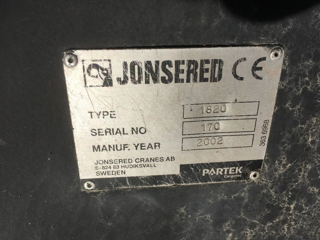 JONSERED 1820 - Кран за натоварување за Камион: слика 3 JONSERED 1820 - Кран за натоварување за Камион: слика 3