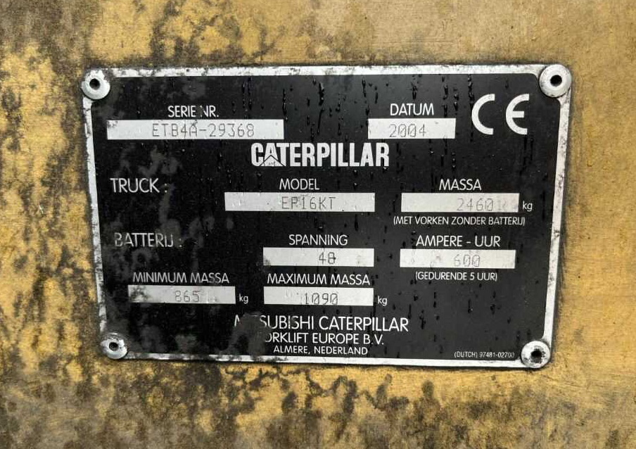 CAT Lift Trucks EP16KT - Електричен вилушкар: слика 4 CAT Lift Trucks EP16KT - Електричен вилушкар: слика 4