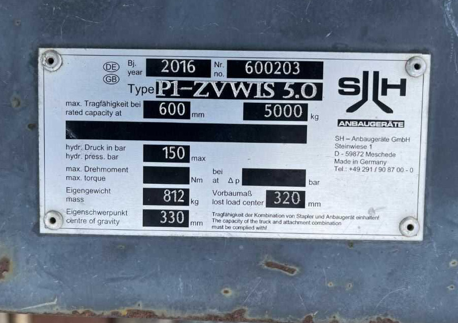 SH Anbaugeräte P1-ZVWIS 5.0 - Додаток: слика 5 SH Anbaugeräte P1-ZVWIS 5.0 - Додаток: слика 5