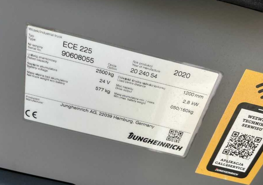 Jungheinrich ECE225 - Вилушкар за подигање роба: слика 4 Jungheinrich ECE225 - Вилушкар за подигање роба: слика 4