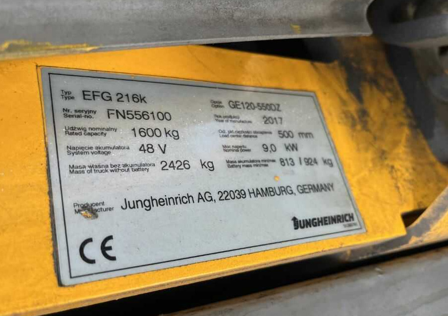 Jungheinrich EFG216k - Електричен вилушкар: слика 4 Jungheinrich EFG216k - Електричен вилушкар: слика 4