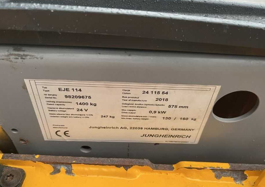 Jungheinrich EJE114 - Вилушкар за палети: слика 4 Jungheinrich EJE114 - Вилушкар за палети: слика 4