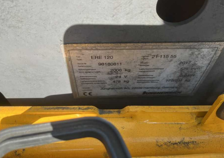 Jungheinrich ERE120 - Вилушкар за палети: слика 4 Jungheinrich ERE120 - Вилушкар за палети: слика 4