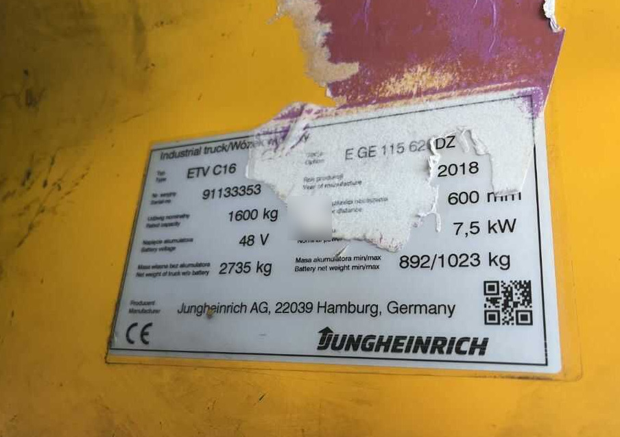 Jungheinrich ETVC16 - Вилушкар со подигнување: слика 4 Jungheinrich ETVC16 - Вилушкар со подигнување: слика 4