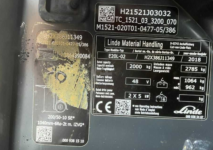 Linde E20L-02 - Електричен вилушкар: слика 4 Linde E20L-02 - Електричен вилушкар: слика 4