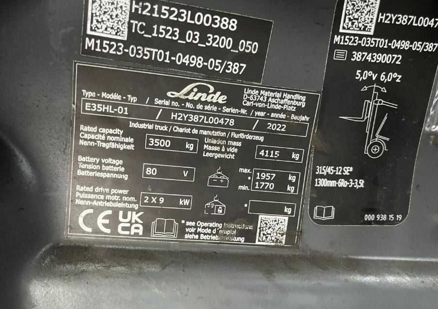 Linde E35HL-01 - Електричен вилушкар: слика 4 Linde E35HL-01 - Електричен вилушкар: слика 4
