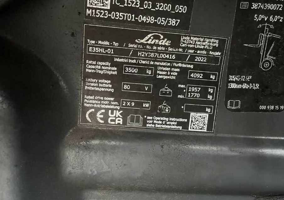 Linde E35HL-01 - Електричен вилушкар: слика 4 Linde E35HL-01 - Електричен вилушкар: слика 4