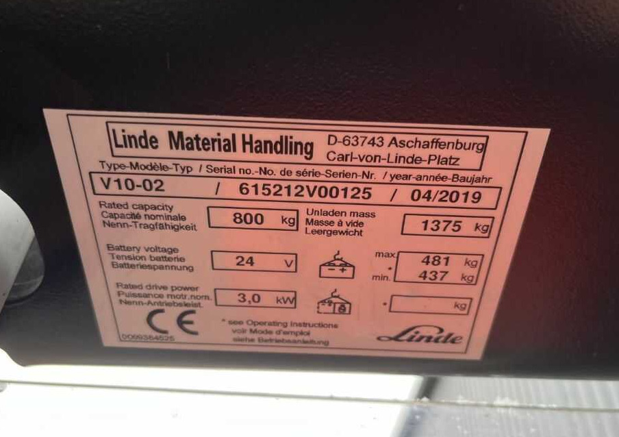 Linde V10-02 - Вилушкар за подигање роба: слика 4 Linde V10-02 - Вилушкар за подигање роба: слика 4