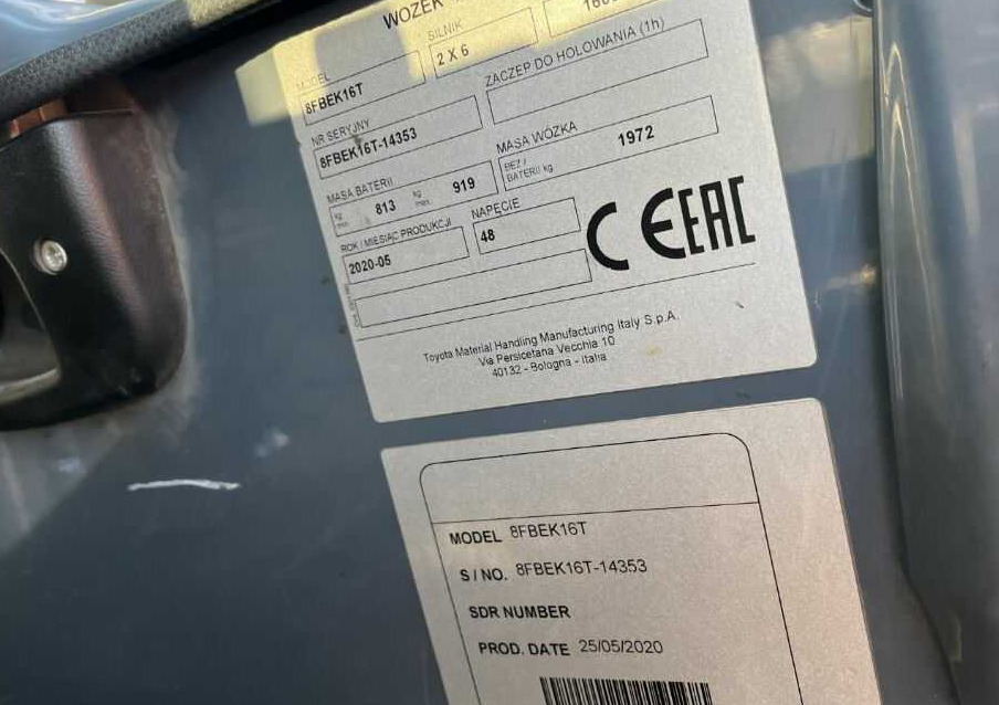 Toyota 8FBEK16T - Електричен вилушкар: слика 4 Toyota 8FBEK16T - Електричен вилушкар: слика 4