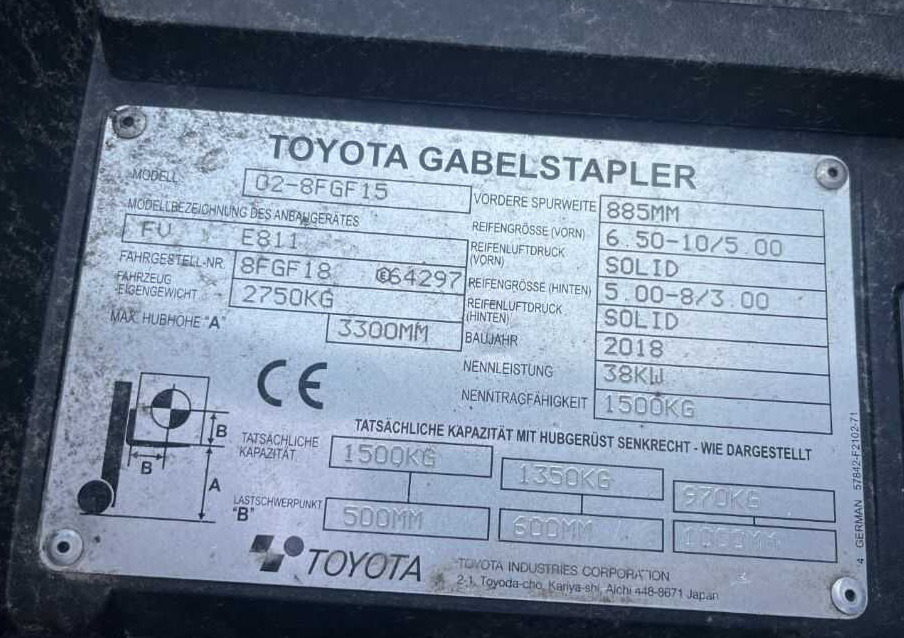 Toyota 8FGF15 - Плински вилушкар: слика 4 Toyota 8FGF15 - Плински вилушкар: слика 4