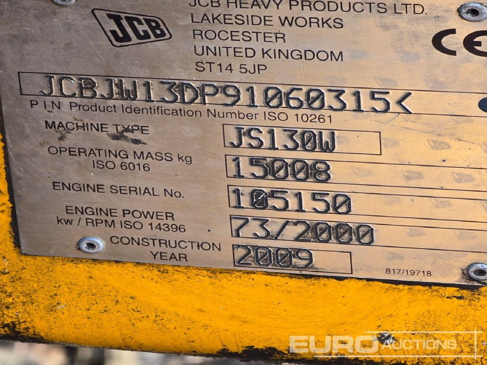 Багер на тркала 2009 JCB JS130W: слика 8