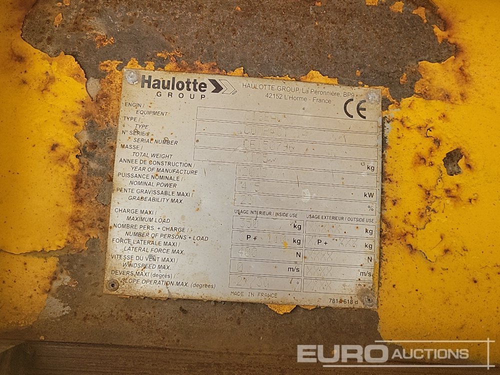 Дигачка платформа 2013 Haulotte Compact 14: слика 26
