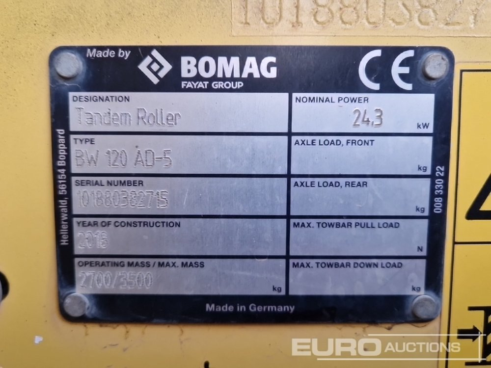 Ваљак 2018 Bomag BW120AD-5: слика 38