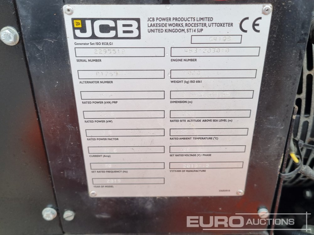 Генераторска поставка 2019 JCB G41QS: слика 19