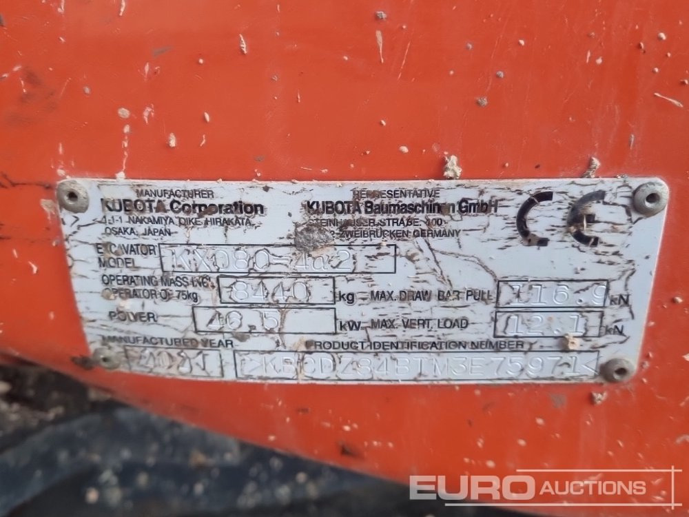Мини багер 2021 Kubota KX080-4A2: слика 47