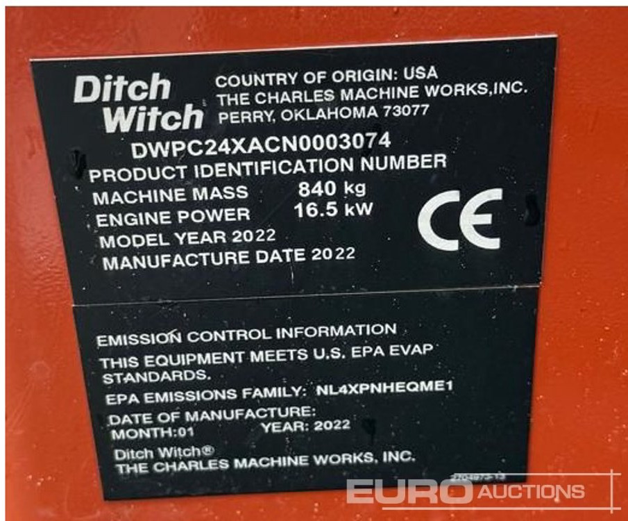 2022 Ditch Witch C24X - Копач на канали: слика 5 2022 Ditch Witch C24X - Копач на канали: слика 5