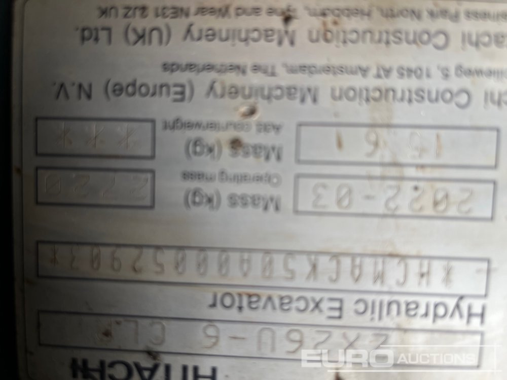 2022 Hitachi ZX26U-6 CLR - Мини багер: слика 4 2022 Hitachi ZX26U-6 CLR - Мини багер: слика 4