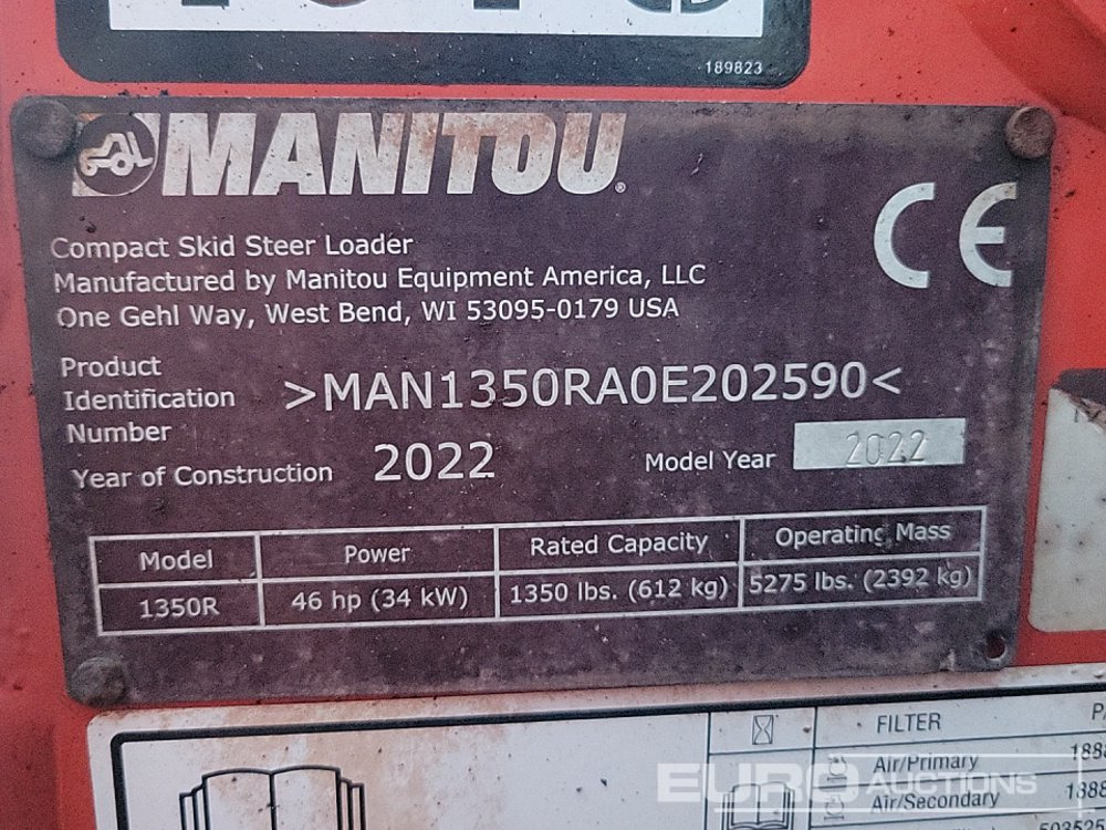 Компактен натоварувач 2022 Manitou 1350R: слика 34