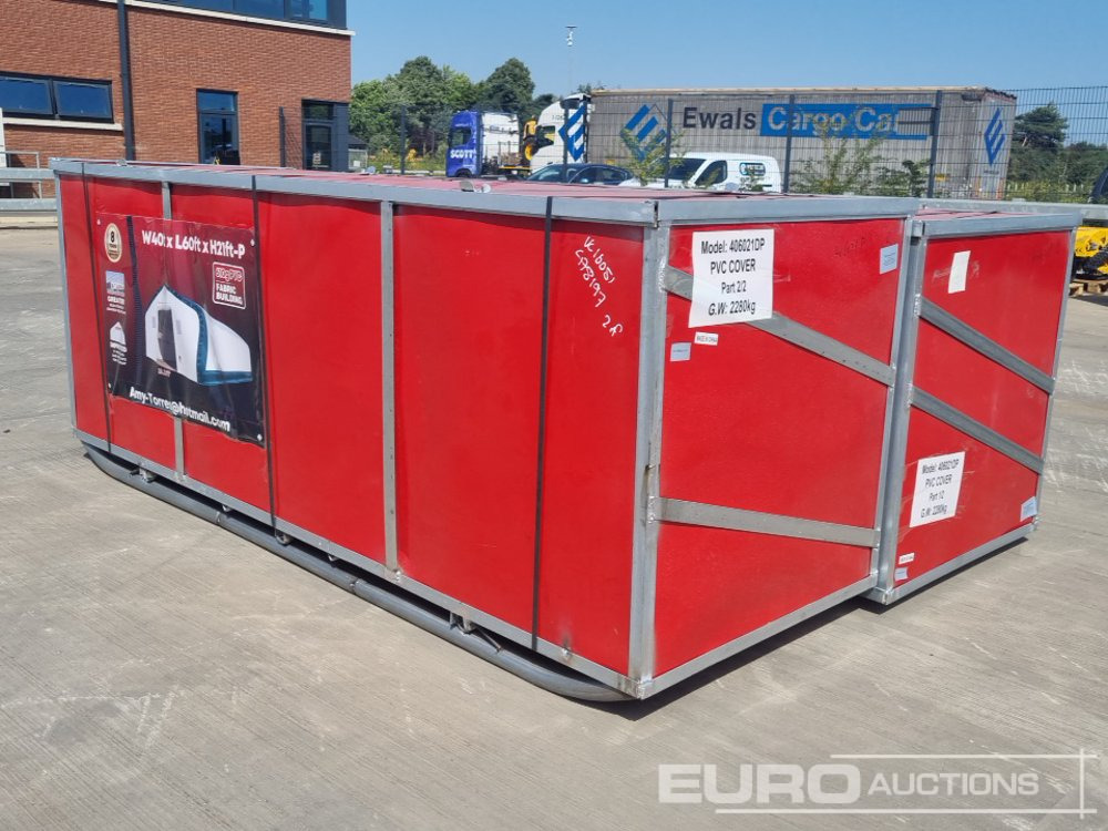 40' x 60' x 21' PVC Peak Storage Shelter (2 Boxes) (Cannot Be Reconsigned) - Товарен контејнер: слика 1 40' x 60' x 21' PVC Peak Storage Shelter (2 Boxes) (Cannot Be Reconsigned) - Товарен контејнер: слика 1