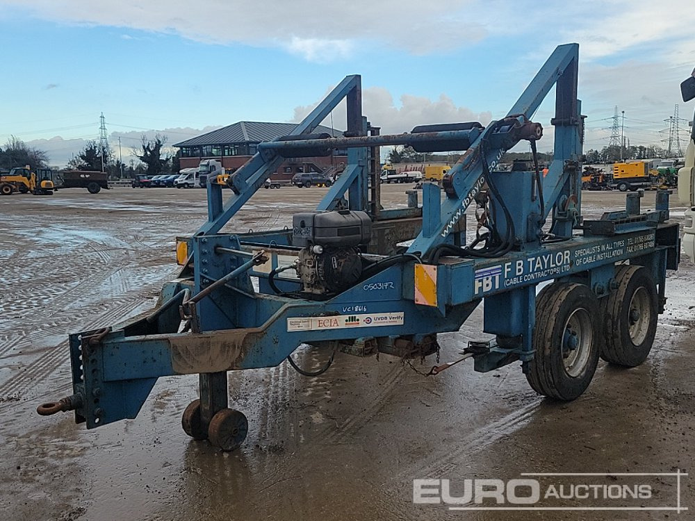Single Axle Hydraulic Cable Reel Trailer, 1 Cylinder Engine - Земјоделска приколка: слика 1 Single Axle Hydraulic Cable Reel Trailer, 1 Cylinder Engine - Земјоделска приколка: слика 1