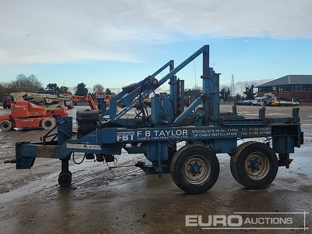Single Axle Hydraulic Cable Reel Trailer, 1 Cylinder Engine - Земјоделска приколка: слика 2 Single Axle Hydraulic Cable Reel Trailer, 1 Cylinder Engine - Земјоделска приколка: слика 2